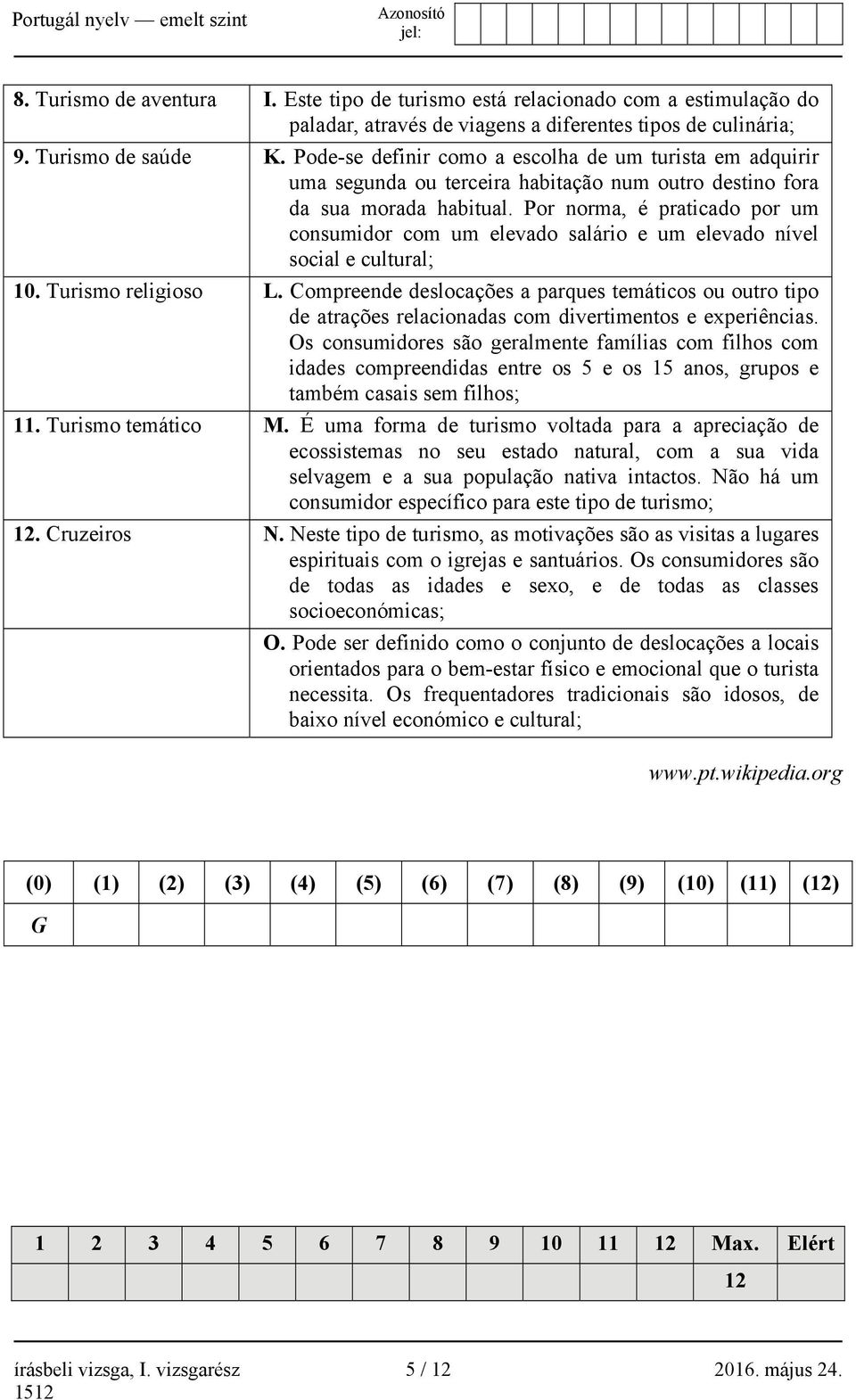 Por norma, é praticado por um consumidor com um elevado salário e um elevado nível social e cultural; 10. Turismo religioso L.