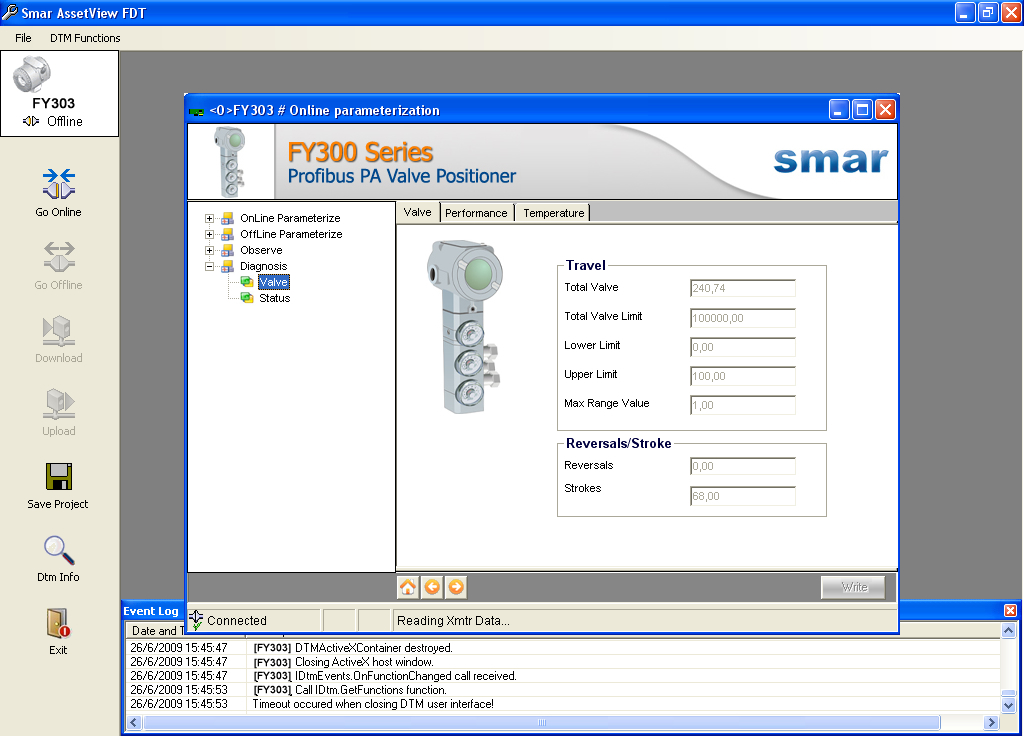 Diagnósticos e Parametrização PROFIBUS PA FY303 Estes instrumentos podem ser configurados localmente com a ferramenta magnética, sem necessidade de abrir sua tampa, ou remotamente através do