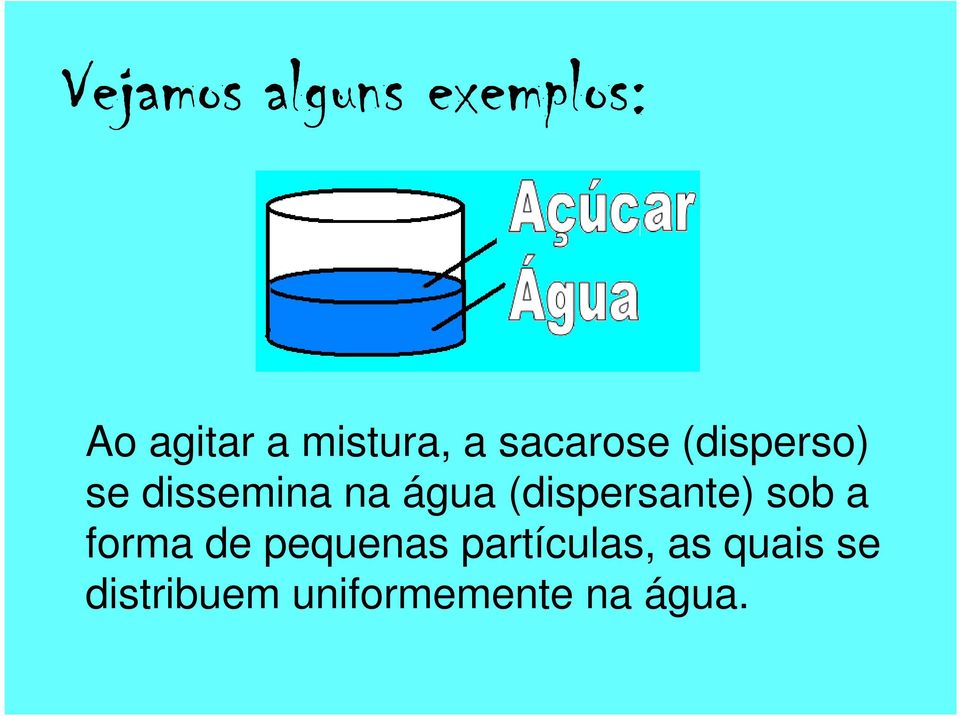 (dispersante) sob a forma de pequenas