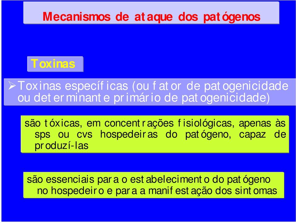 apenas às sps ou cvs hospedeiras do patógeno, capaz de produzí-las são