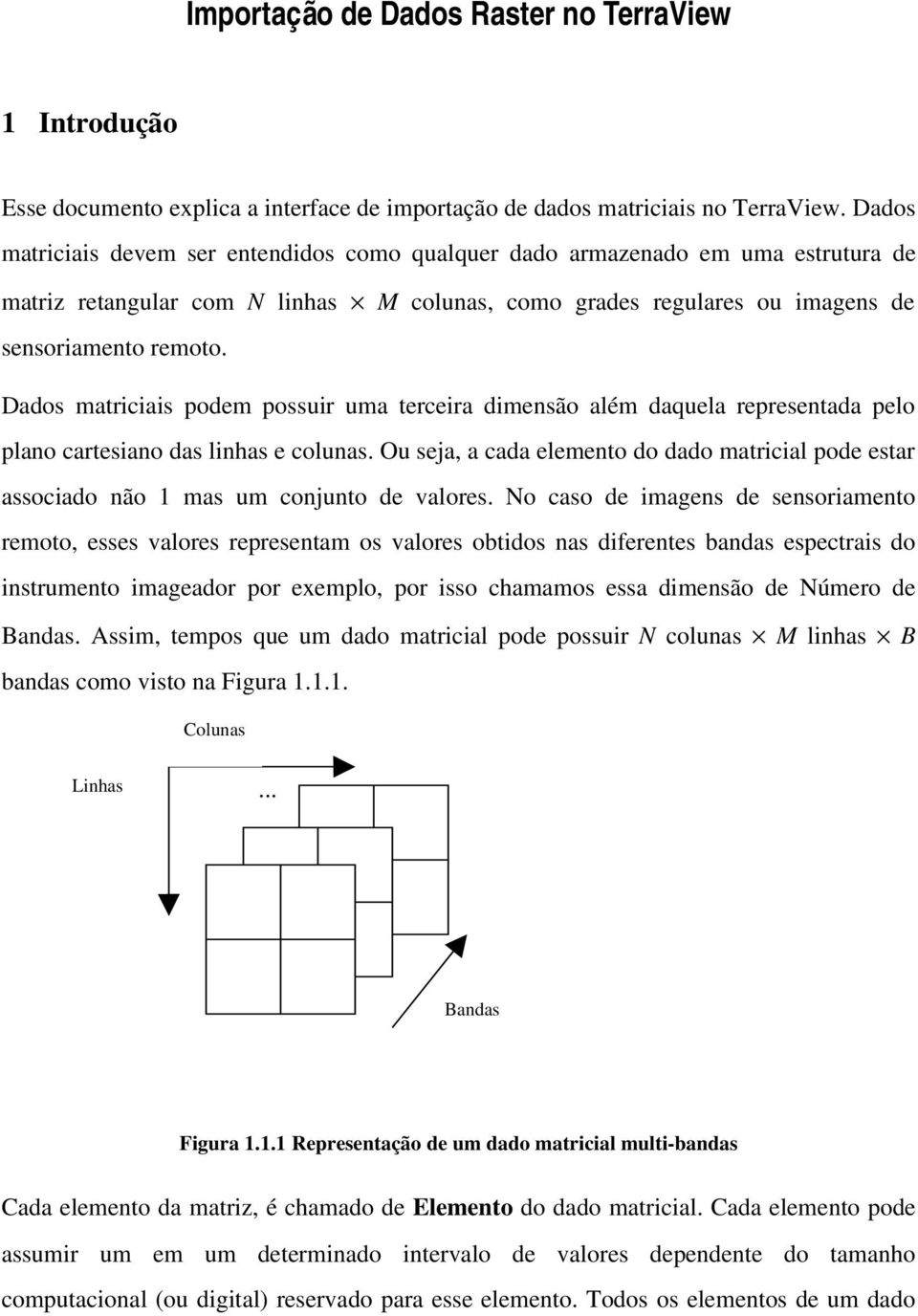 Dados matriciais podem possuir uma terceira dimensão além daquela representada pelo plano cartesiano das linhas e colunas.