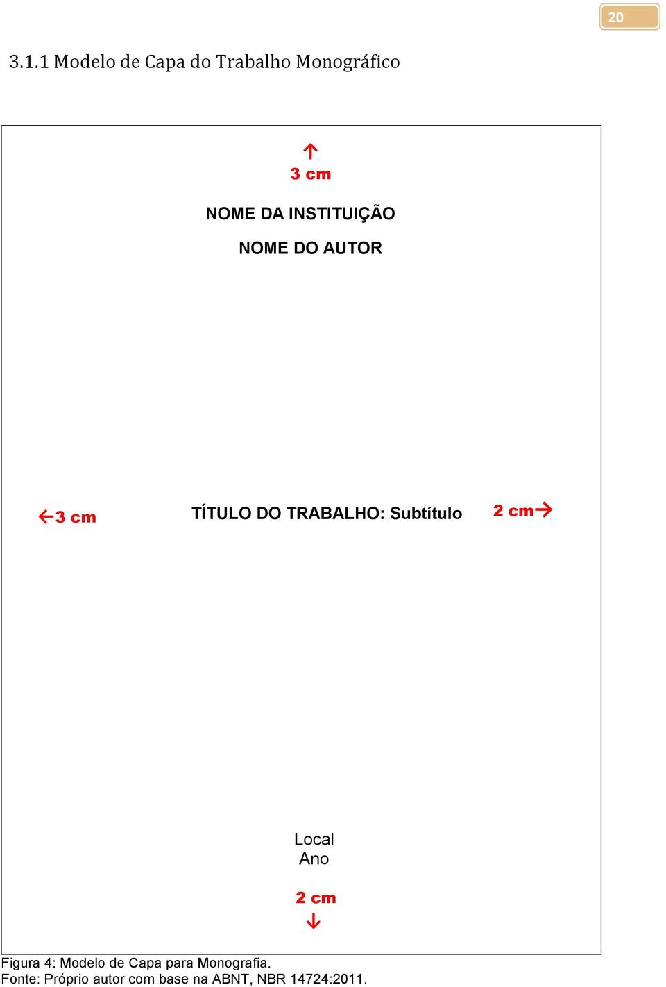 INSTITUIÇÃO NOME DO AUTOR 3 cm TÍTULO DO TRABALHO: