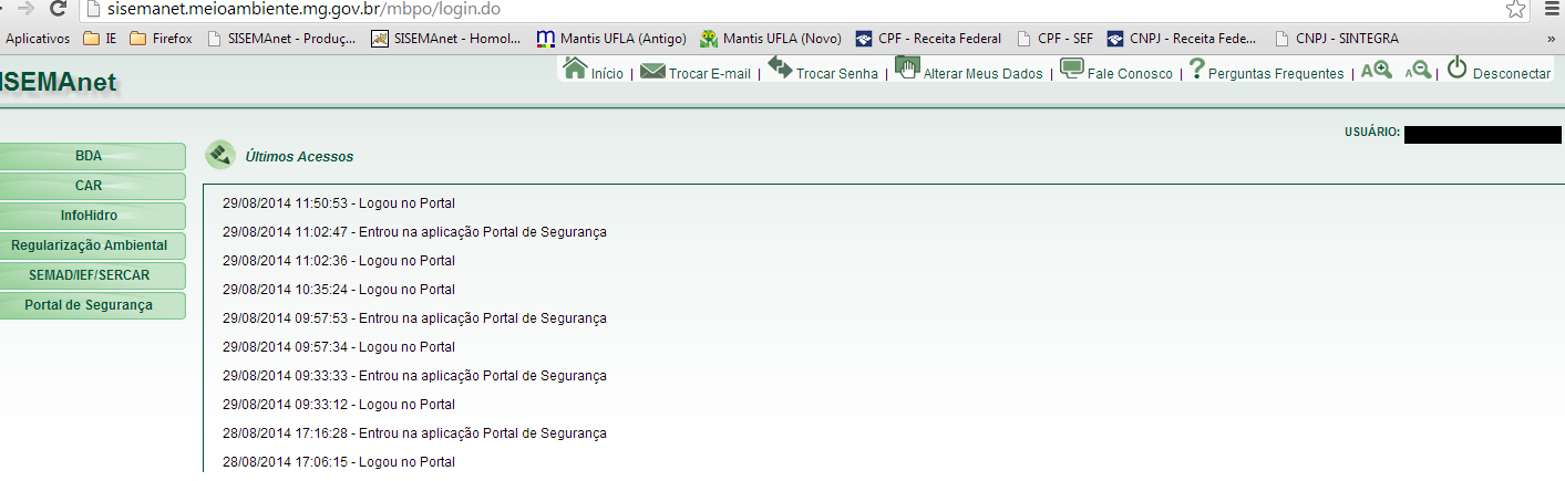 Como fazer a recuperação de senha? A senha pode ser recuperada pelo link "Esqueci minha Senha", na página inicial do Sisemanet, localizado logo abaixo dos campos "LOGIN" e "SENHA".