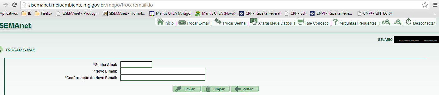 Como fazer a alteração de e-mail?