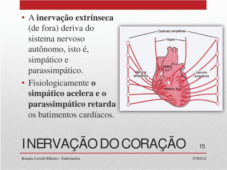 Fisiologicamente o simpático acelera e o