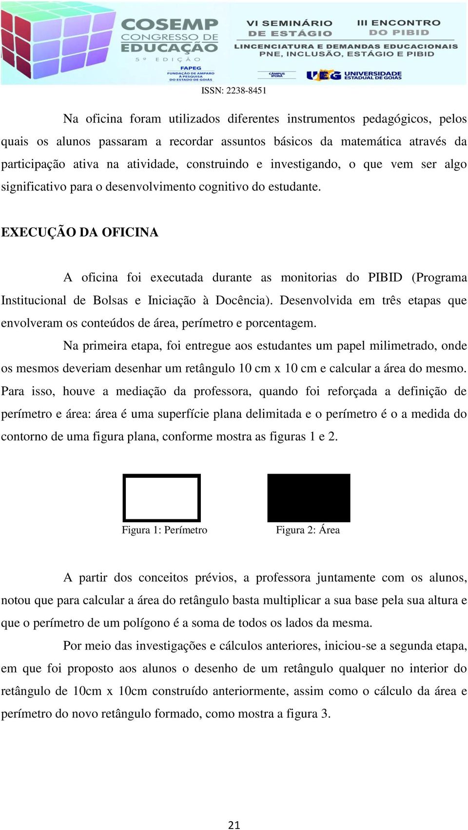 EXECUÇÃO DA OFICINA A oficina foi executada durante as monitorias do PIBID (Programa Institucional de Bolsas e Iniciação à Docência).