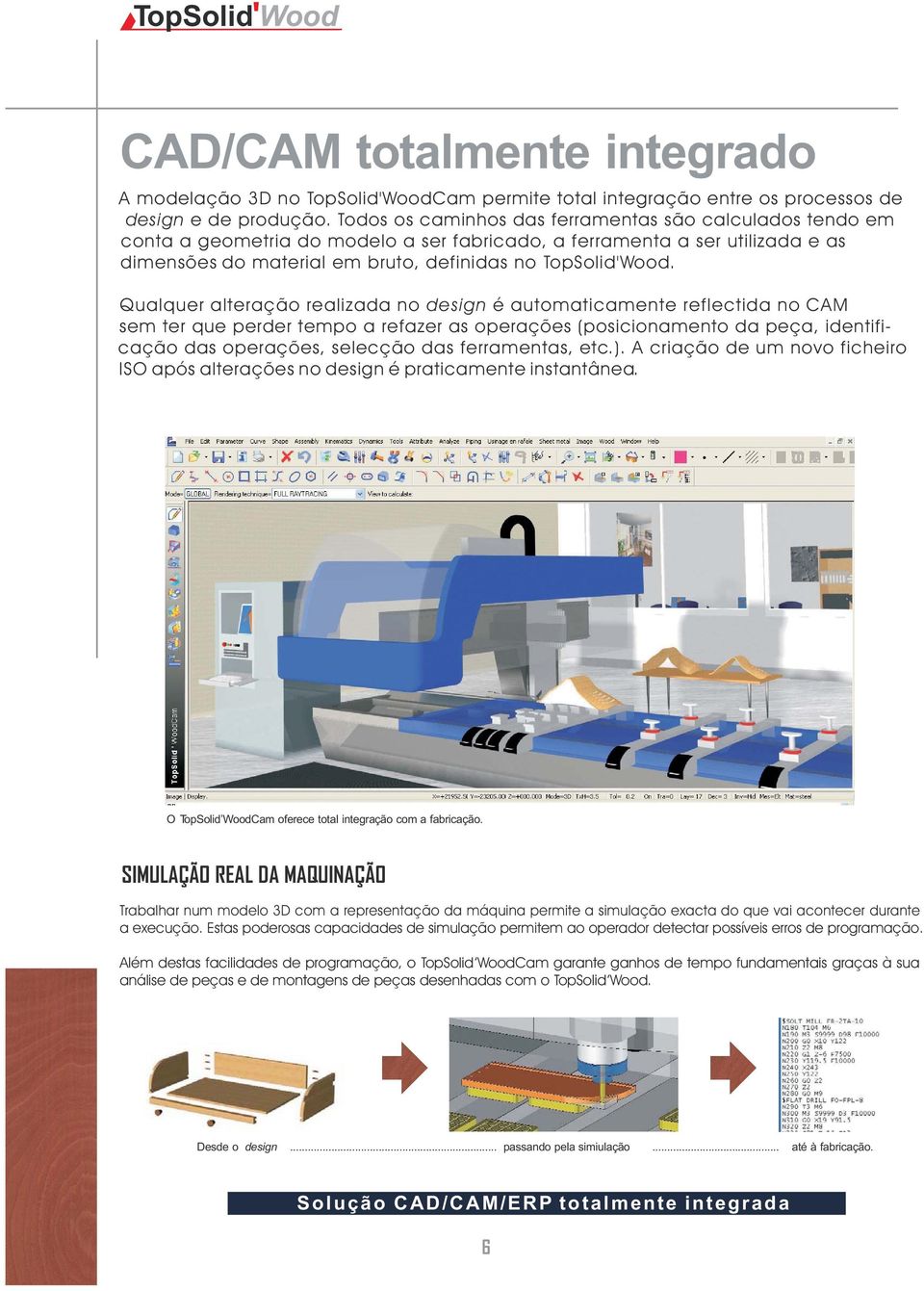 Qualquer alteração realizada no design é automaticamente reflectida no CAM sem ter que perder tempo a refazer as operações (posicionamento da peça, identificação das operações, selecção das