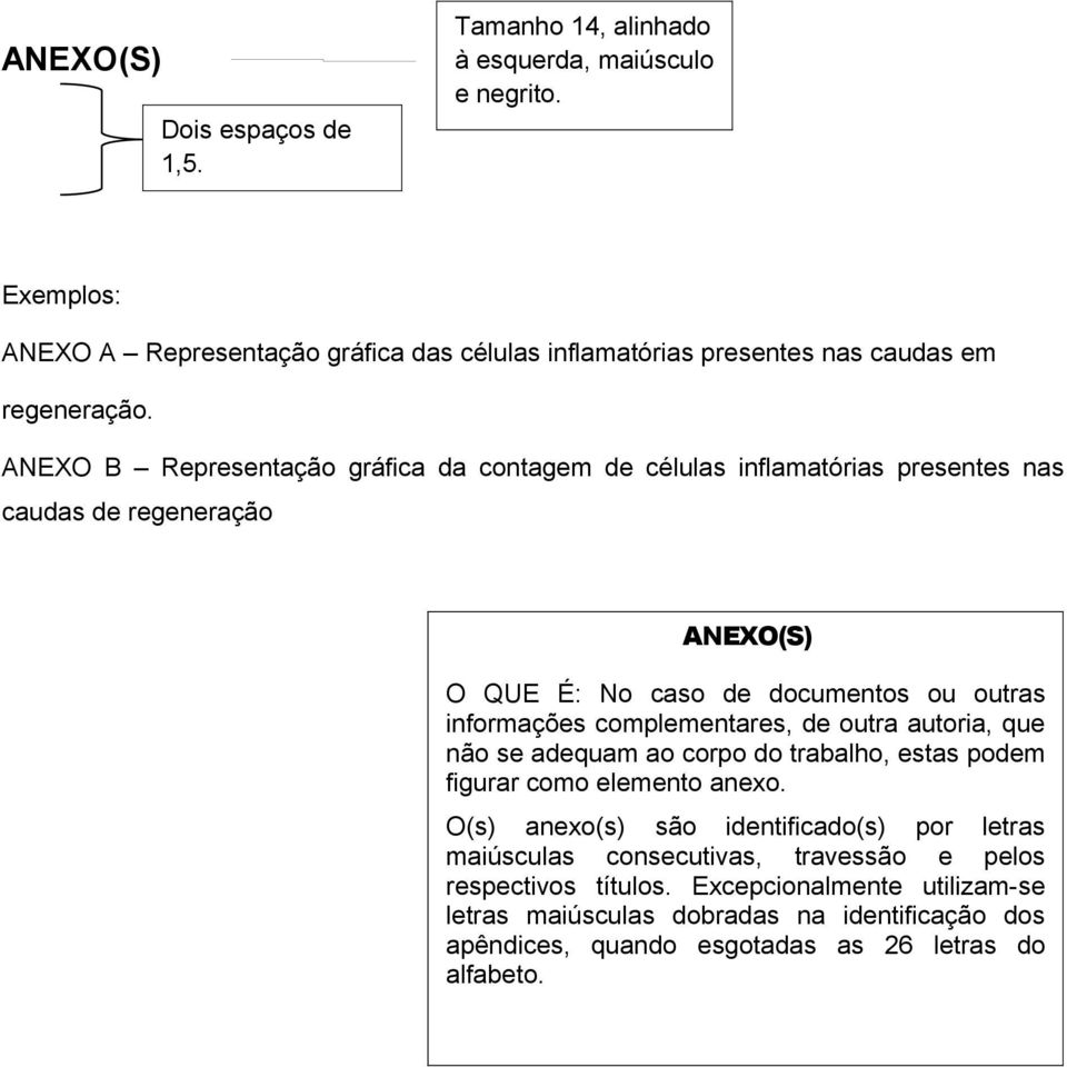 complementares, de outra autoria, que não se adequam ao corpo do trabalho, estas podem figurar como elemento anexo.