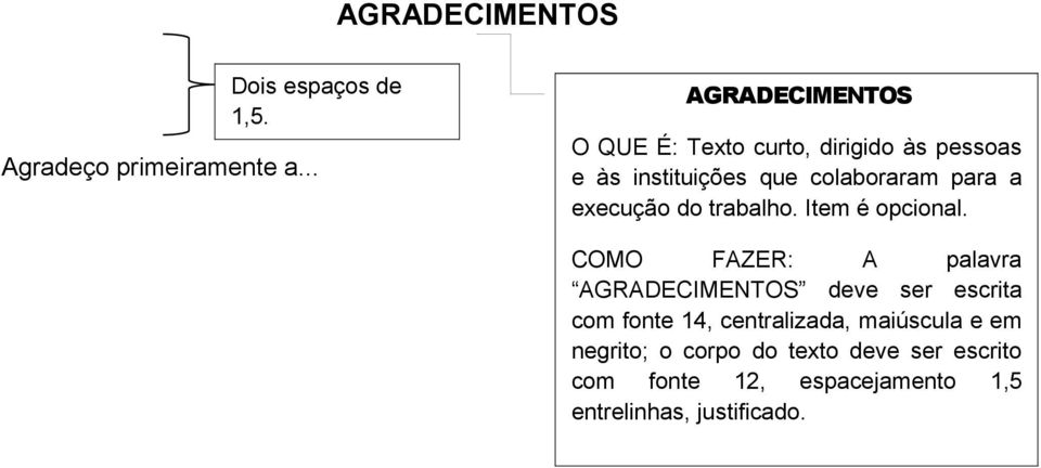 para a execução do trabalho. Item é opcional.