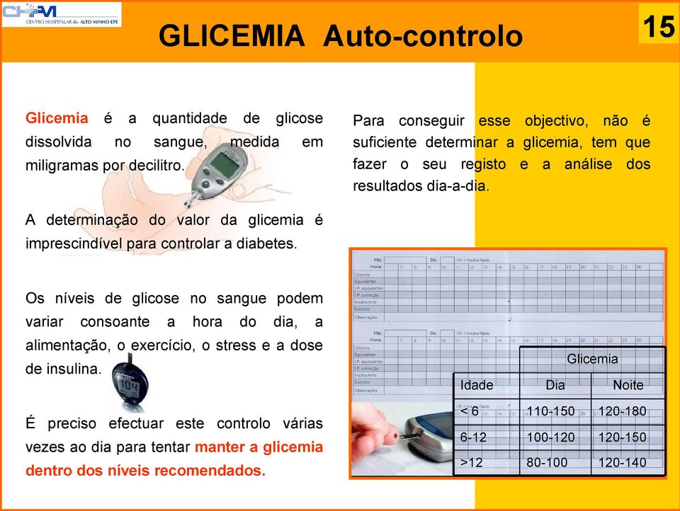 A determinação do valor da glicemia é imprescindível para controlar a diabetes.