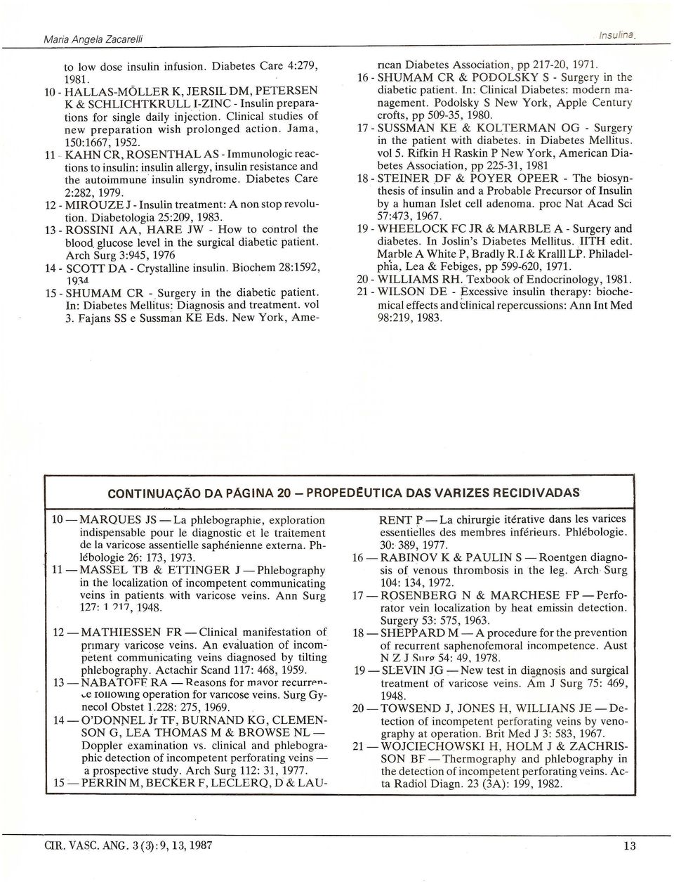 11 KAHN CR, ROSENTHAL AS - Immunologic reactions to insulin: insulin allergy, insulin resistance and the autoimmune insulin syndrome. Diabetes Care 2:282, 1979.