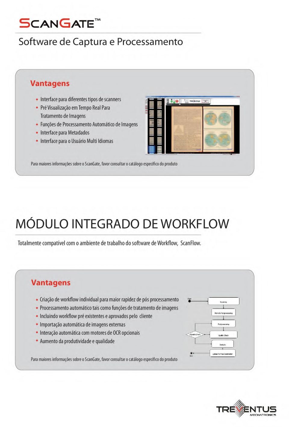 Totalmente compatível com o ambiente de trabalho do software de Workflow, ScanFlow.