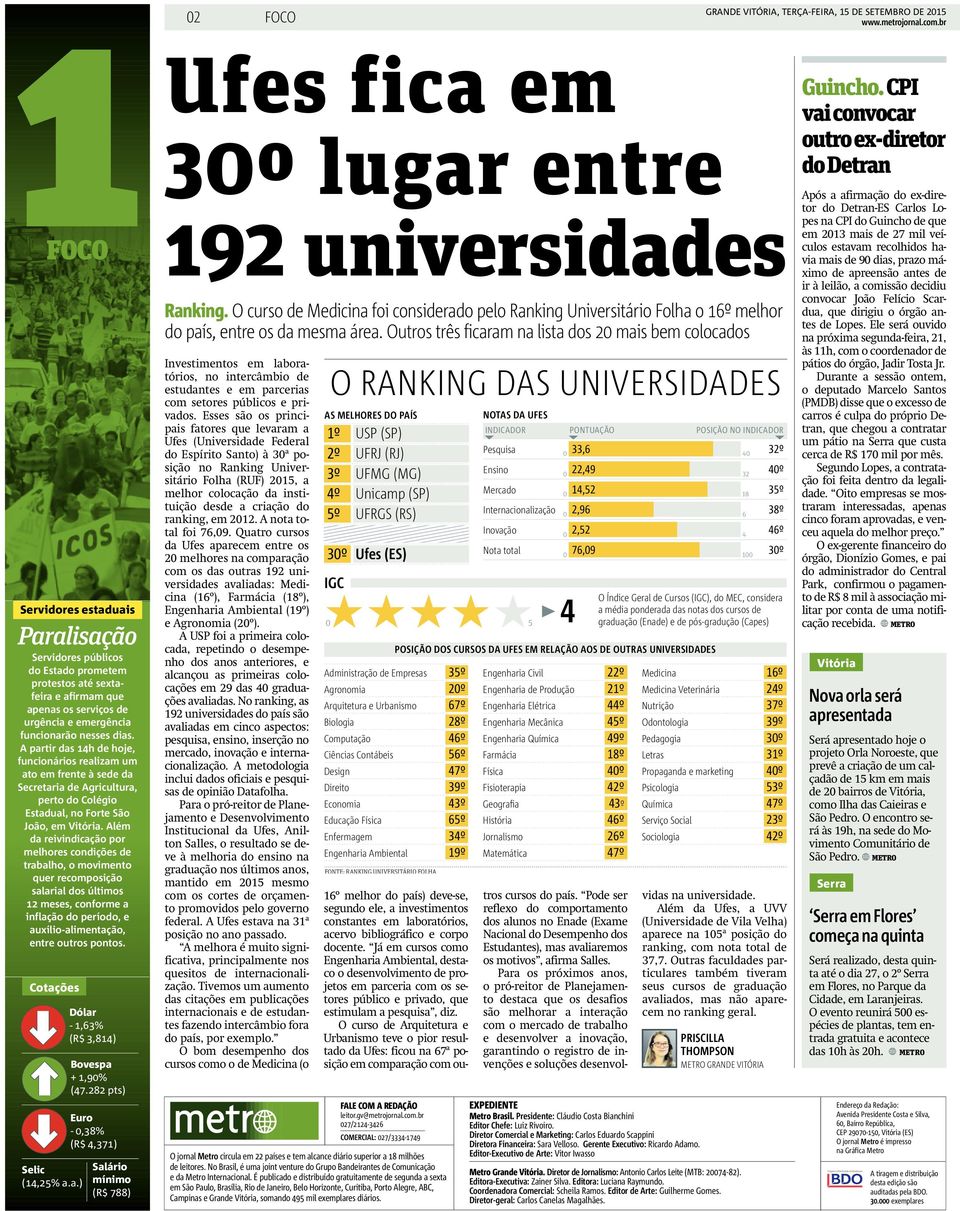 A partir das 14h de hoje, funcionários realizam um ato em frente à sede da Secretaria de Agricultura, perto do Colégio Estadual, no Forte São João, em Vitória.