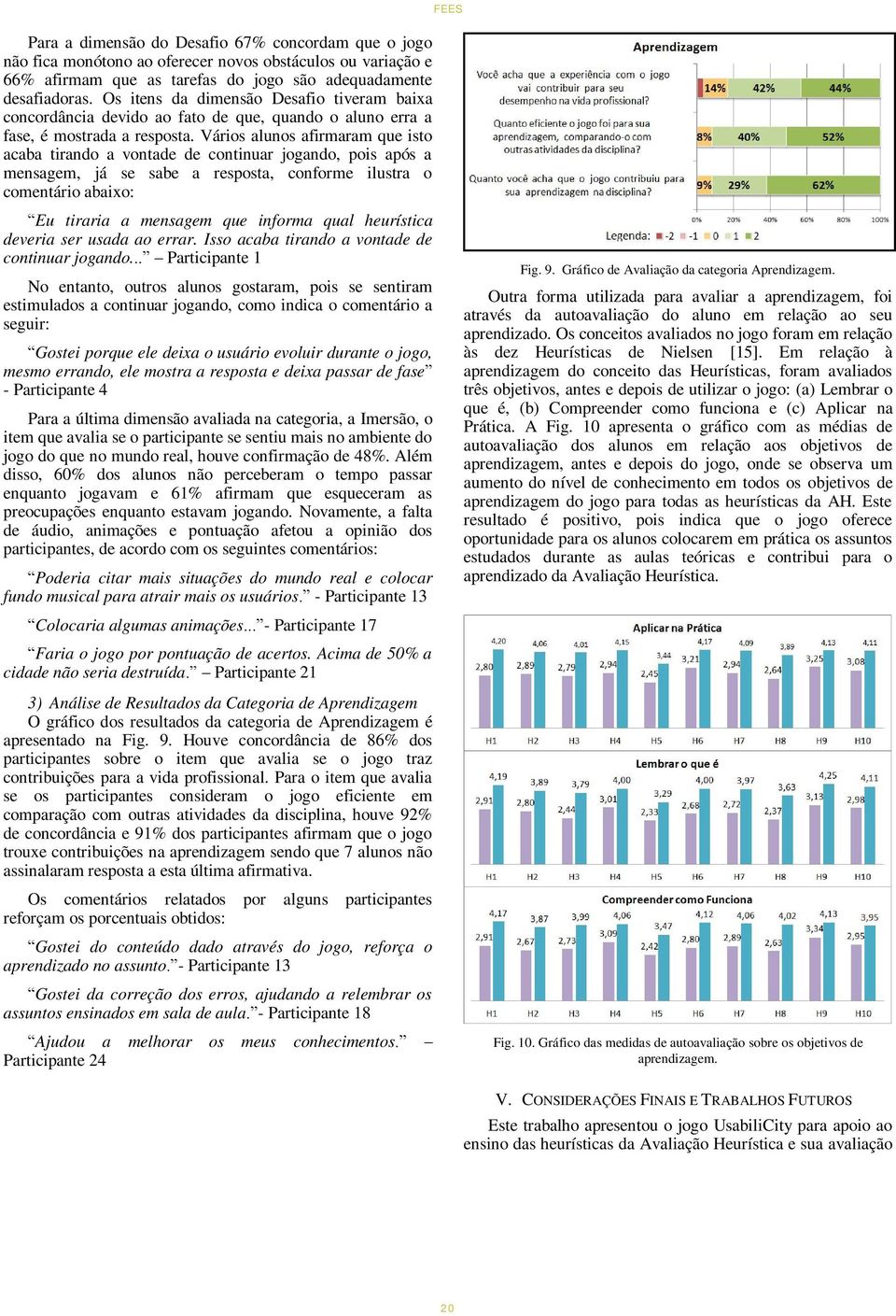 Vários alunos afirmaram que isto acaba tirando a vontade de continuar jogando, pois após a mensagem, já se sabe a resposta, conforme ilustra o comentário abaixo: Eu tiraria a mensagem que informa