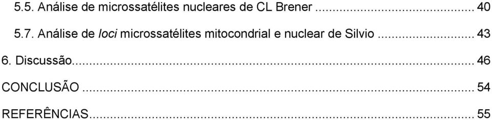 Análise de loci microssatélites mitocondrial e