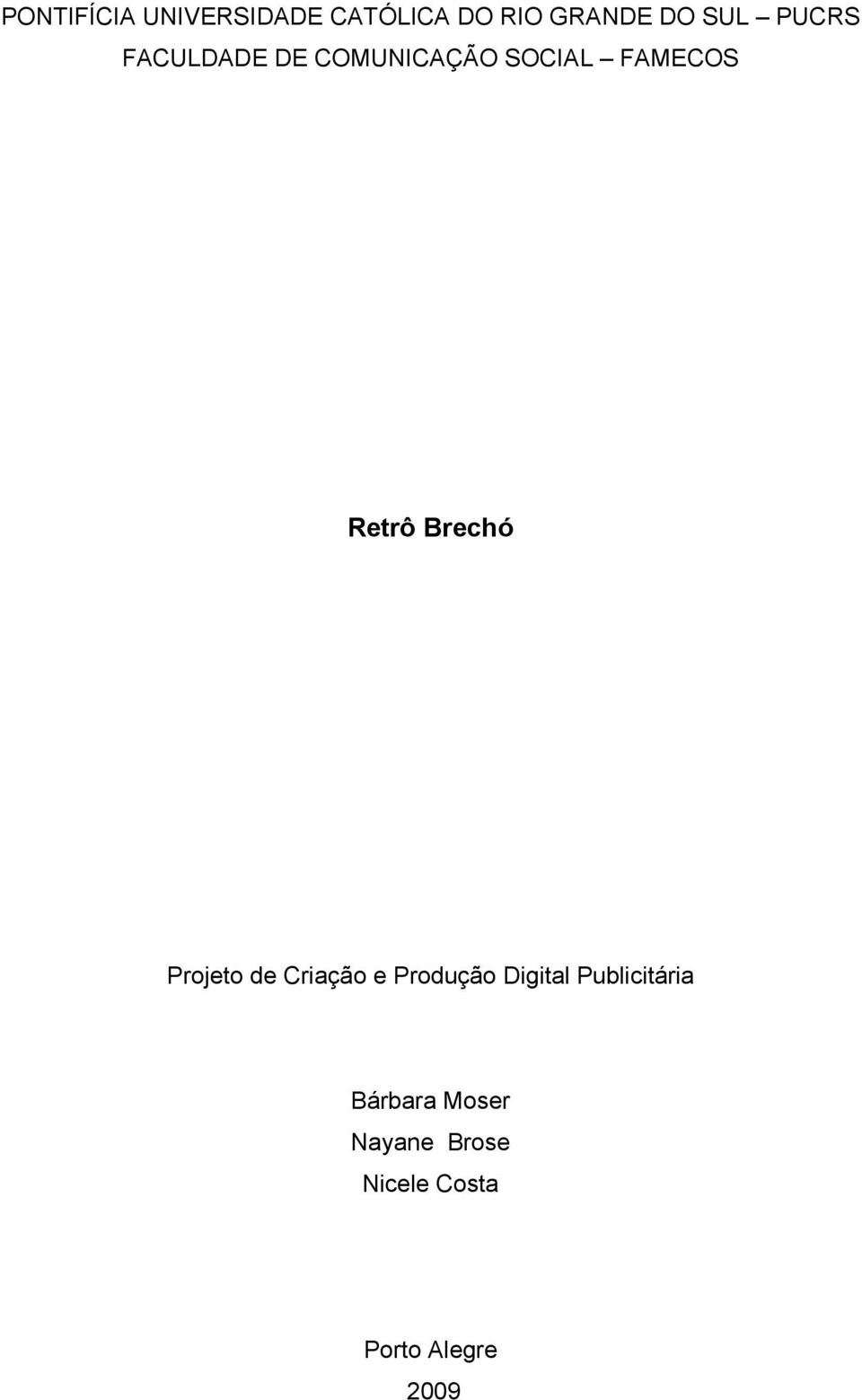 Brechó Projeto de Criação e Produção Digital