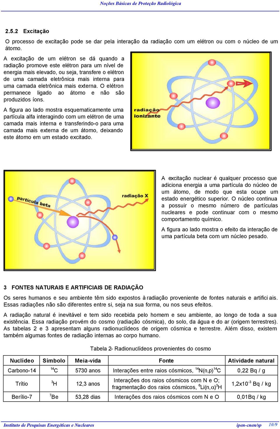 eletrônica mais externa. O elétron permanece ligado ao átomo e não são produzidos íons.