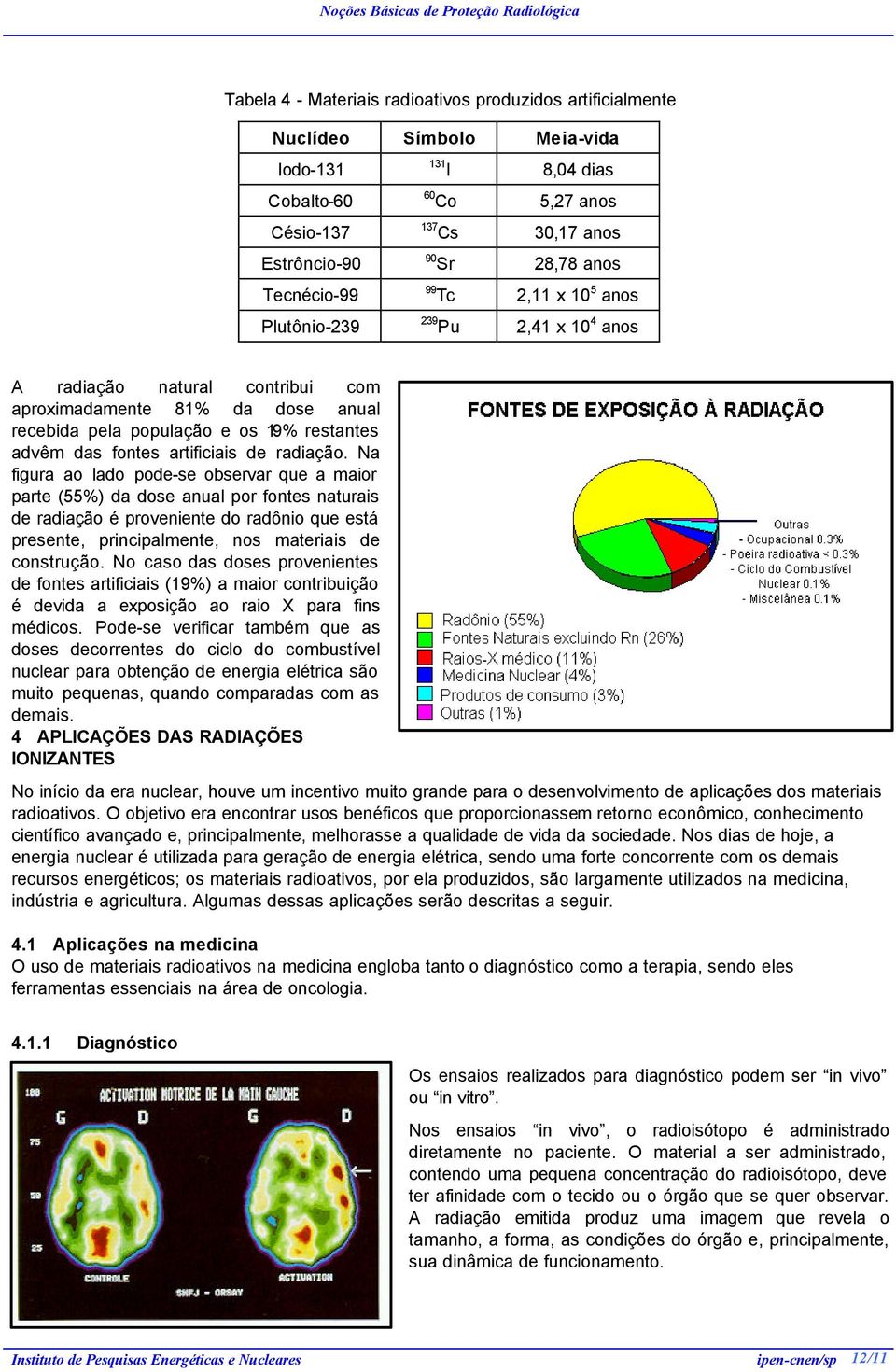 artificiais de radiação.