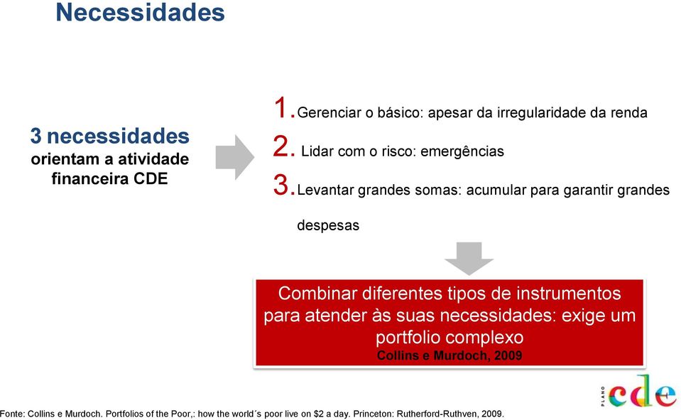 Levantar grandes somas: acumular para garantir grandes despesas Combinar diferentes tipos de instrumentos para atender