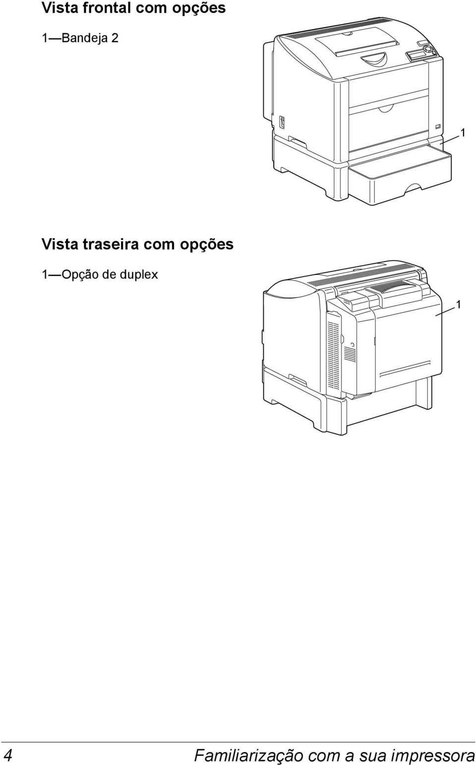 opções 1 Opção de duplex 1 4