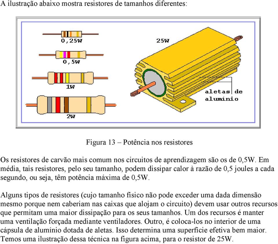 Alguns tipos de resistores (cujo tamanho físico não pode exceder uma dada dimensão mesmo porque nem caberiam nas caixas que alojam o circuito) devem usar outros recursos que permitam uma maior