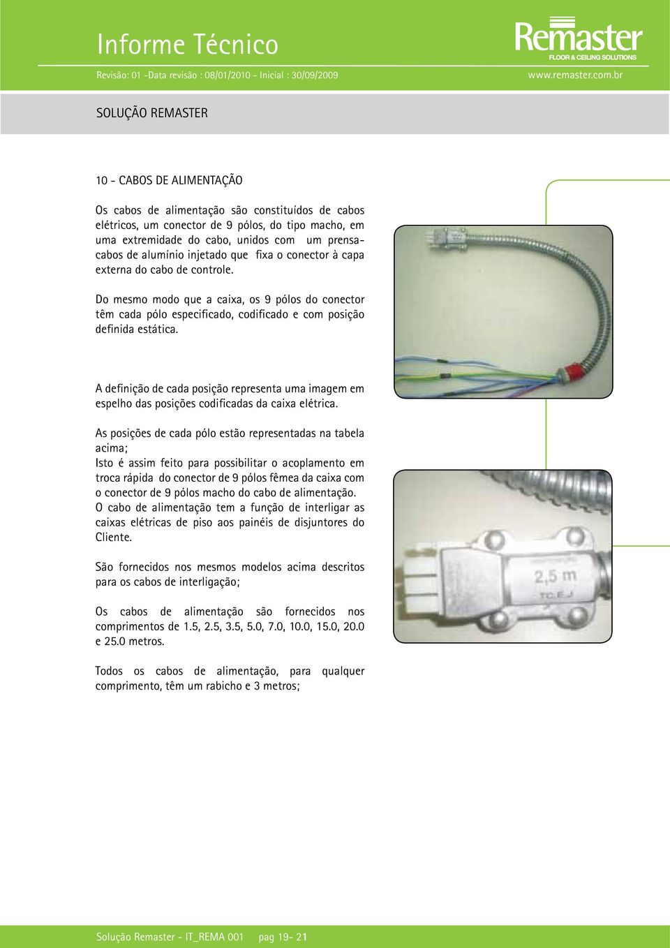 A definição de cada posição representa uma imagem em espelho das posições codificadas da caixa elétrica.