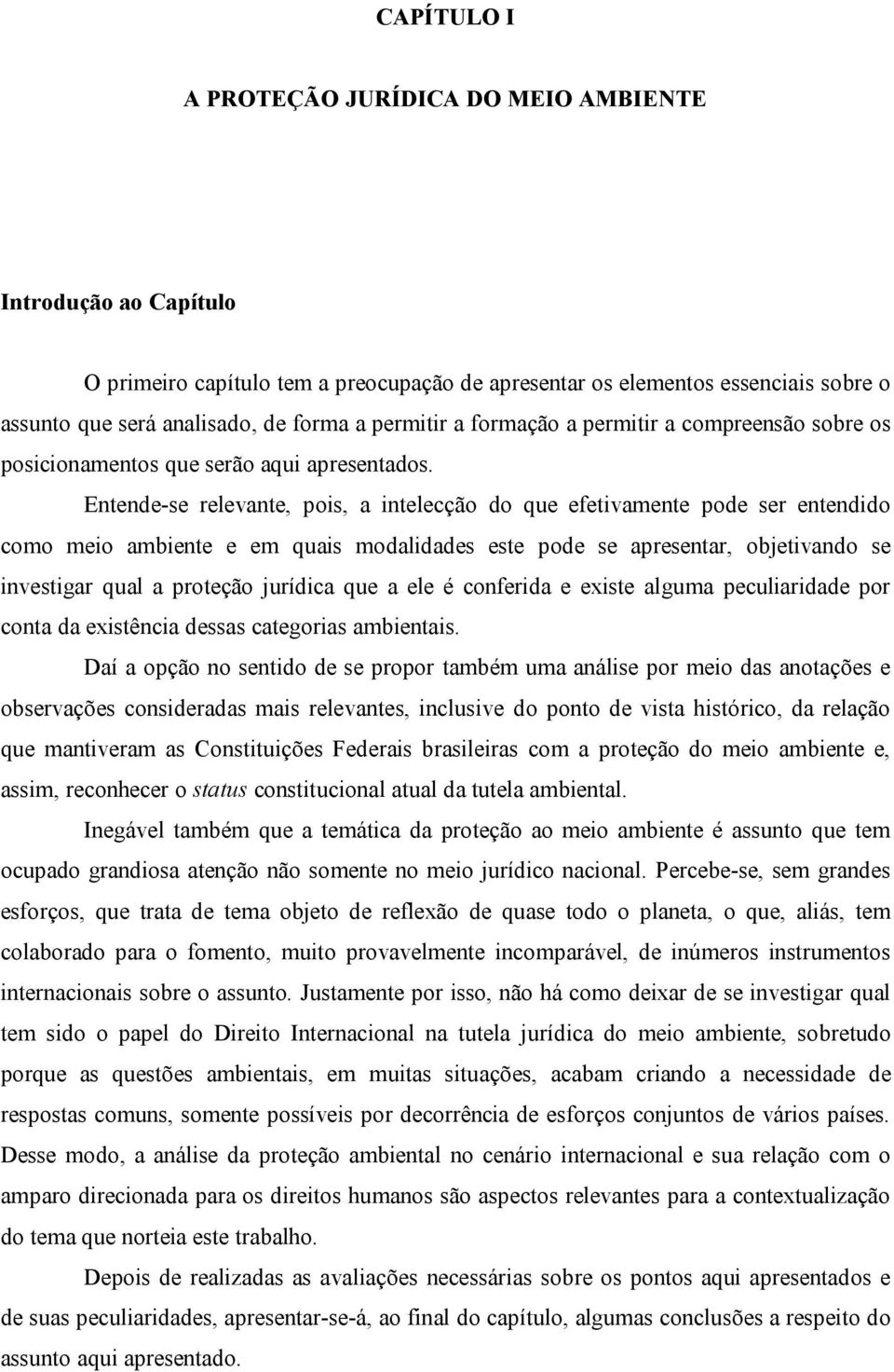 Entende-se relevante, pois, a intelecção do que efetivamente pode ser entendido como meio ambiente e em quais modalidades este pode se apresentar, objetivando se investigar qual a proteção jurídica