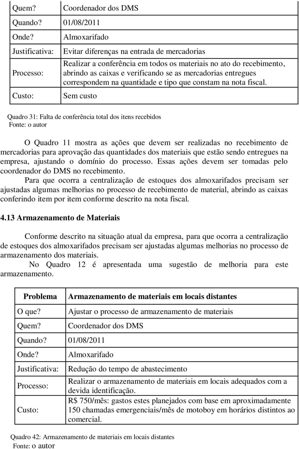 verificando se as mercadorias entregues correspondem na quantidade e tipo que constam na nota fiscal.