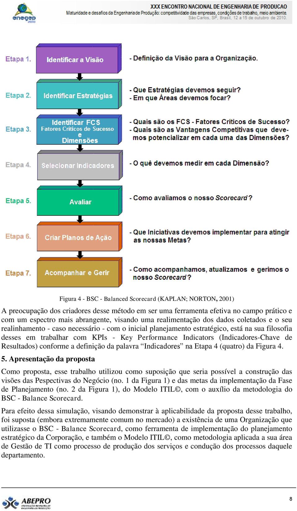 (Indicadores-Chave de Resultados) conforme a definição da palavra Indicadores na Etapa 4 (quatro) da Figura 4. 5.