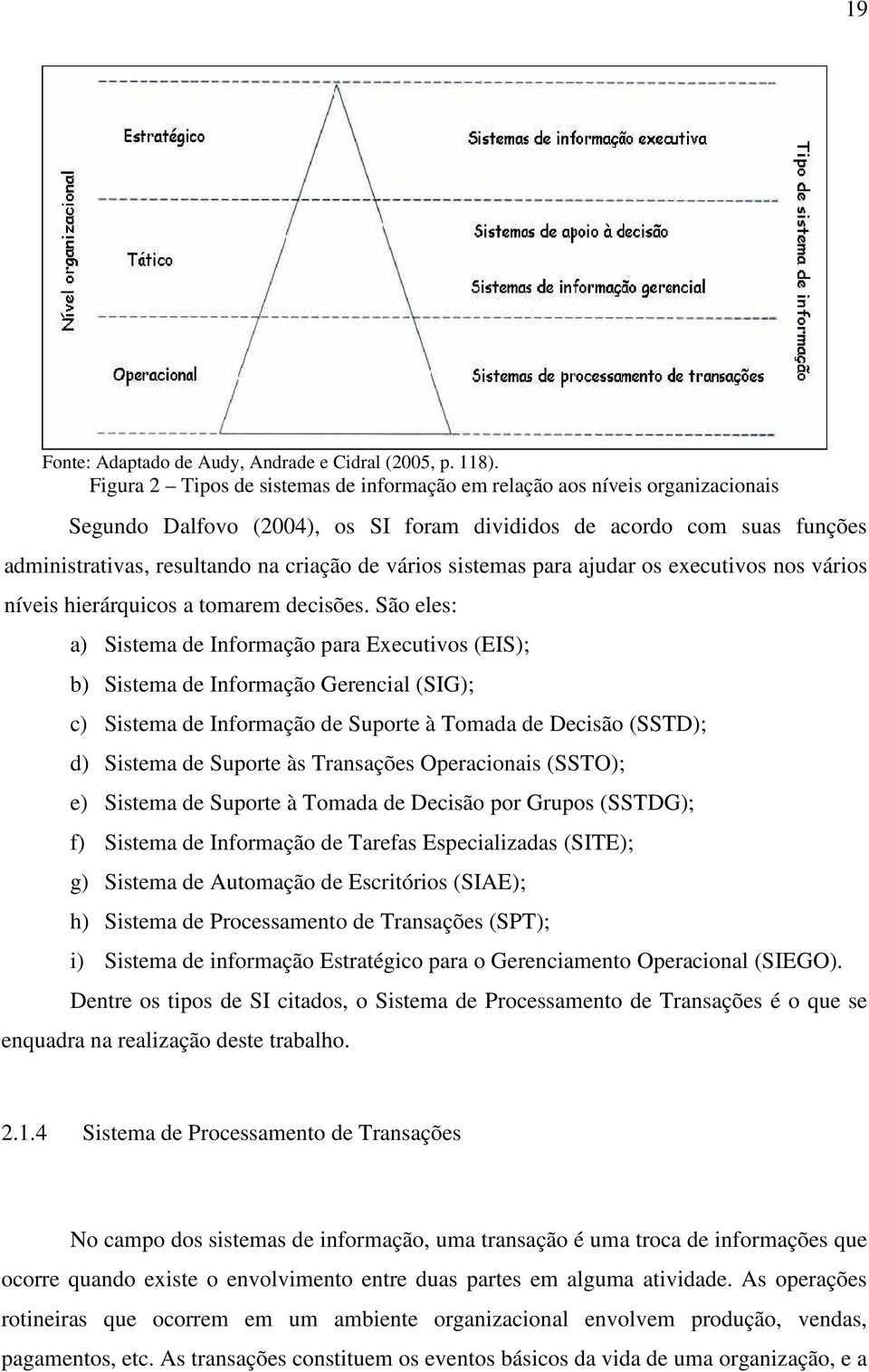 vários sistemas para ajudar os executivos nos vários níveis hierárquicos a tomarem decisões.