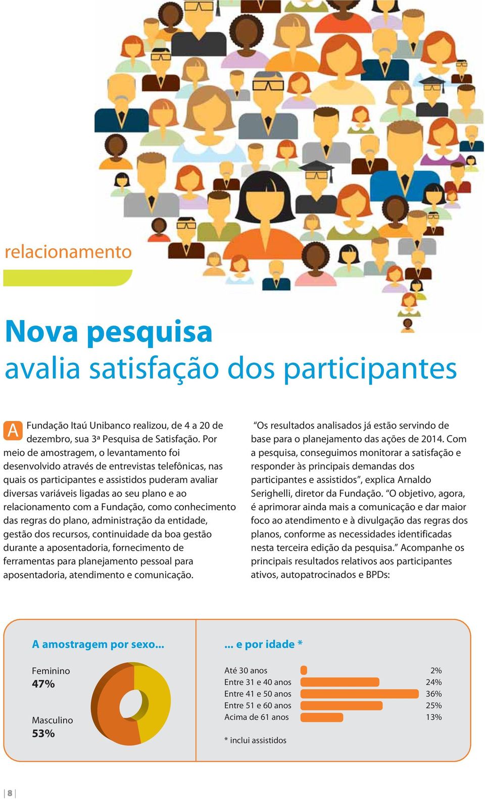 relacionamento com a Fundação, como conhecimento das regras do plano, administração da entidade, gestão dos recursos, continuidade da boa gestão durante a aposentadoria, fornecimento de ferramentas