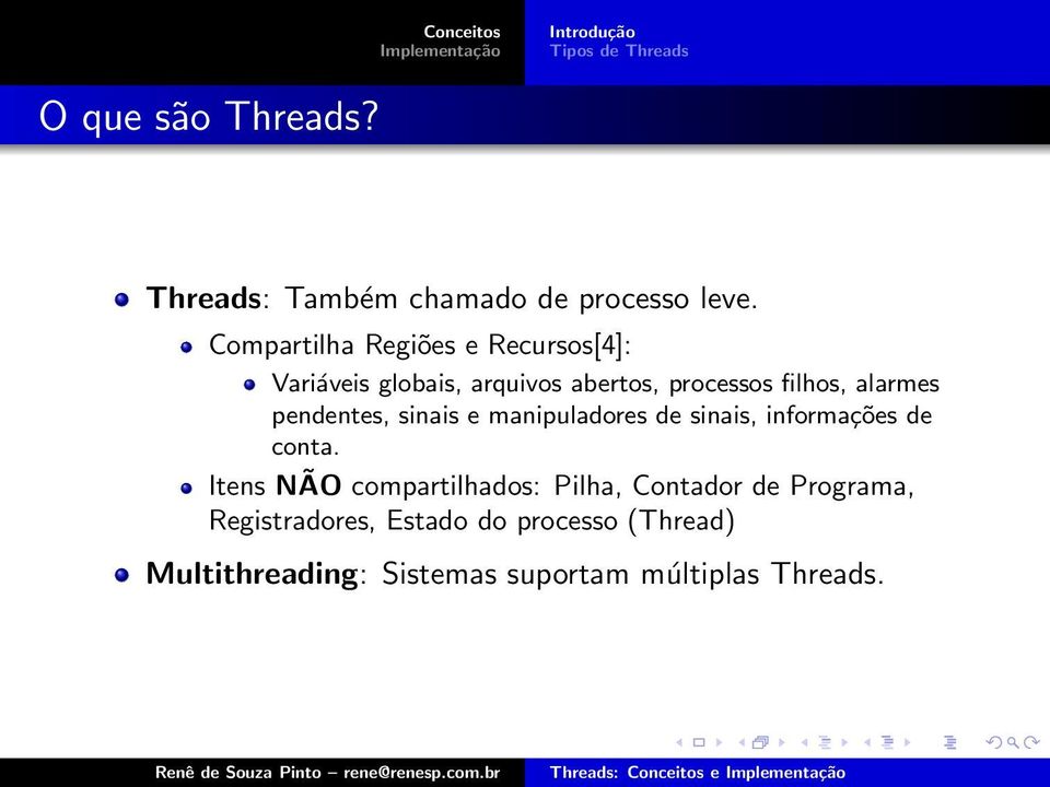 pendentes, sinais e manipuladores de sinais, informações de conta.