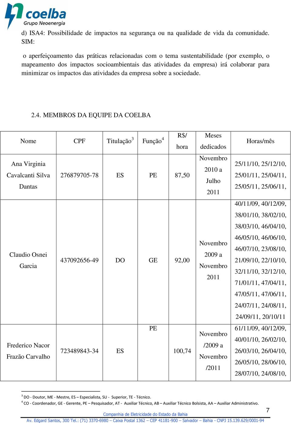 impactos das atividades da empresa sobre a sociedade. 2.4.