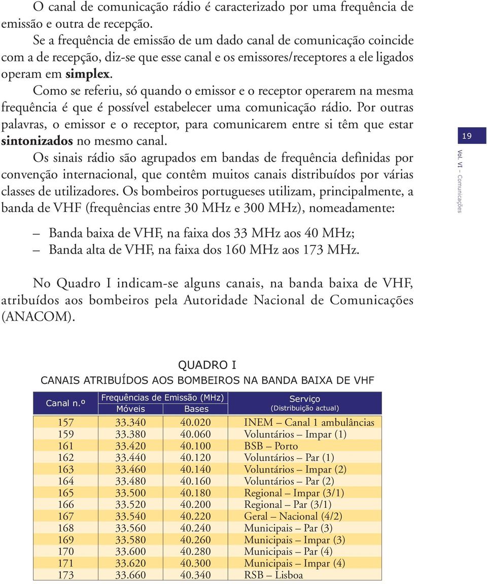 Como se referiu, só quando o emissor e o receptor operarem na mesma frequência é que é possível estabelecer uma comunicação rádio.