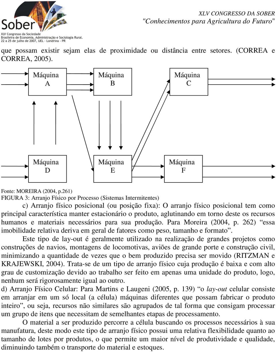 produto, aglutinando em torno deste os recursos humanos e materiais necessários para sua produção. Para Moreira (2004, p.