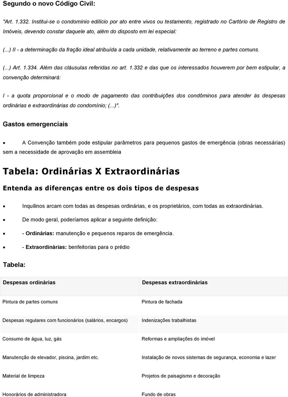 ..) II - a determinação da fração ideal atribuída a cada unidade, relativamente ao terreno e partes comuns. (...) Art. 1.