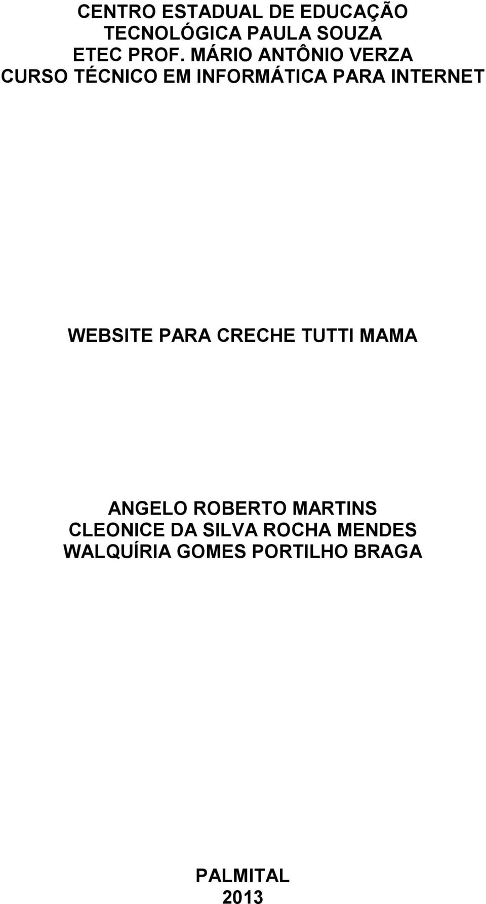 WEBSITE PARA CRECHE TUTTI MAMA ANGELO ROBERTO MARTINS CLEONICE