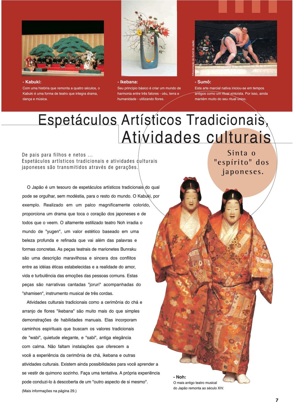 .. Espetáculos artísticos tradicionais e atividades