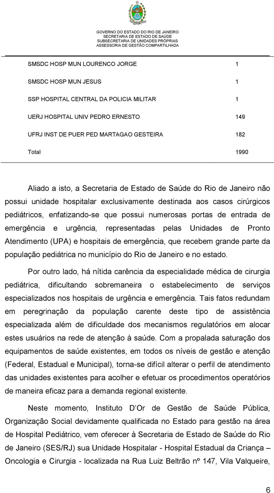de emergência e urgência, representadas pelas Unidades de Pronto Atendimento (UPA) e hospitais de emergência, que recebem grande parte da população pediátrica no município do Rio de Janeiro e no