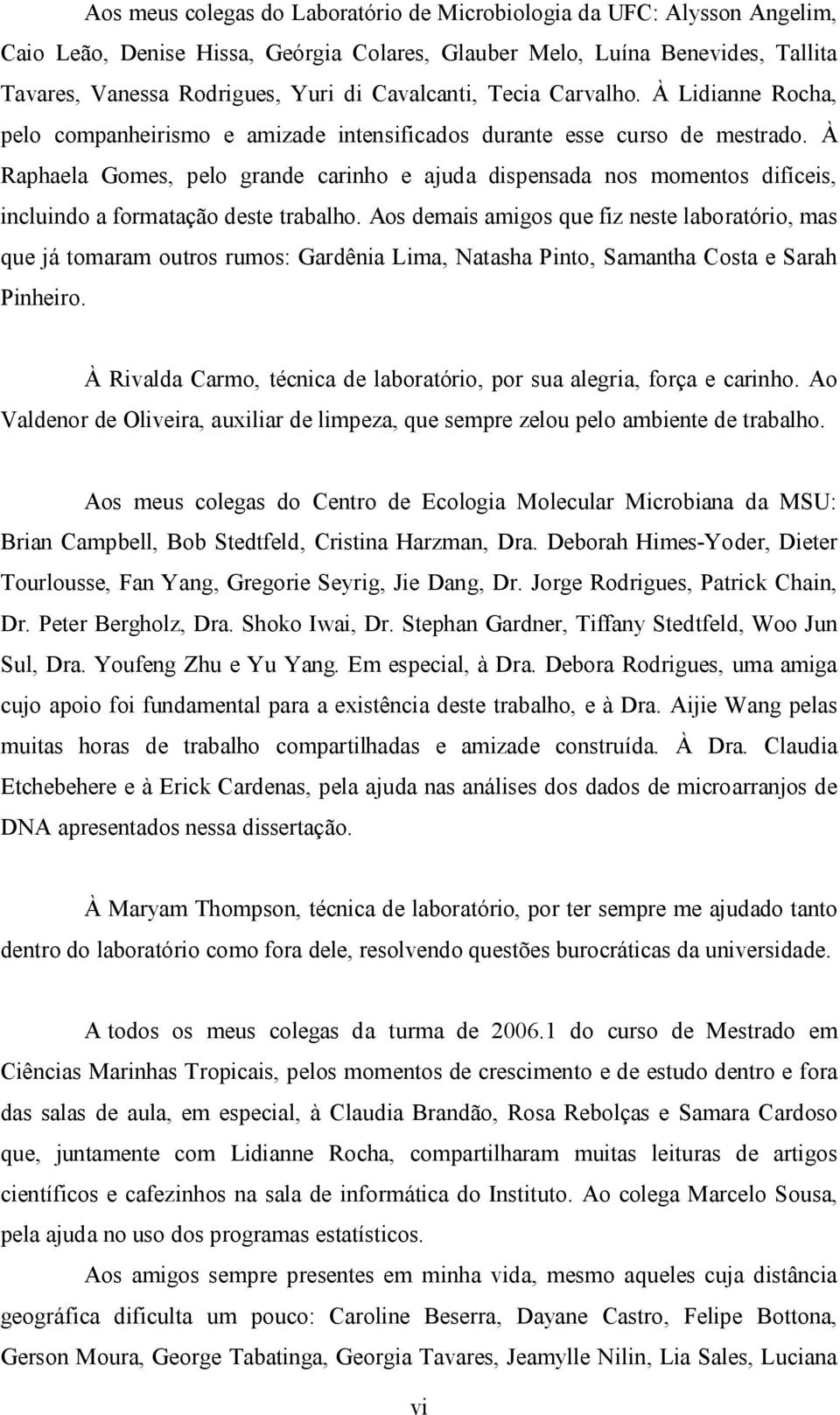 À Raphaela Gomes, pelo grande carinho e ajuda dispensada nos momentos difíceis, incluindo a formatação deste trabalho.