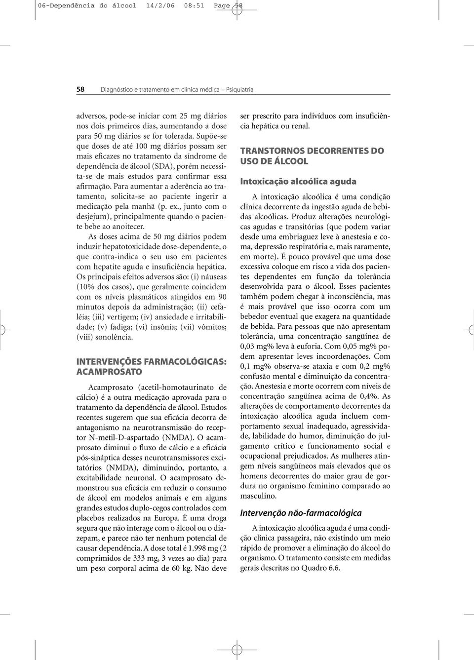 Supõe-se que doses de até 100 mg diários possam ser mais eficazes no tratamento da síndrome de dependência de álcool (SDA), porém necessita-se de mais estudos para confirmar essa afirmação.