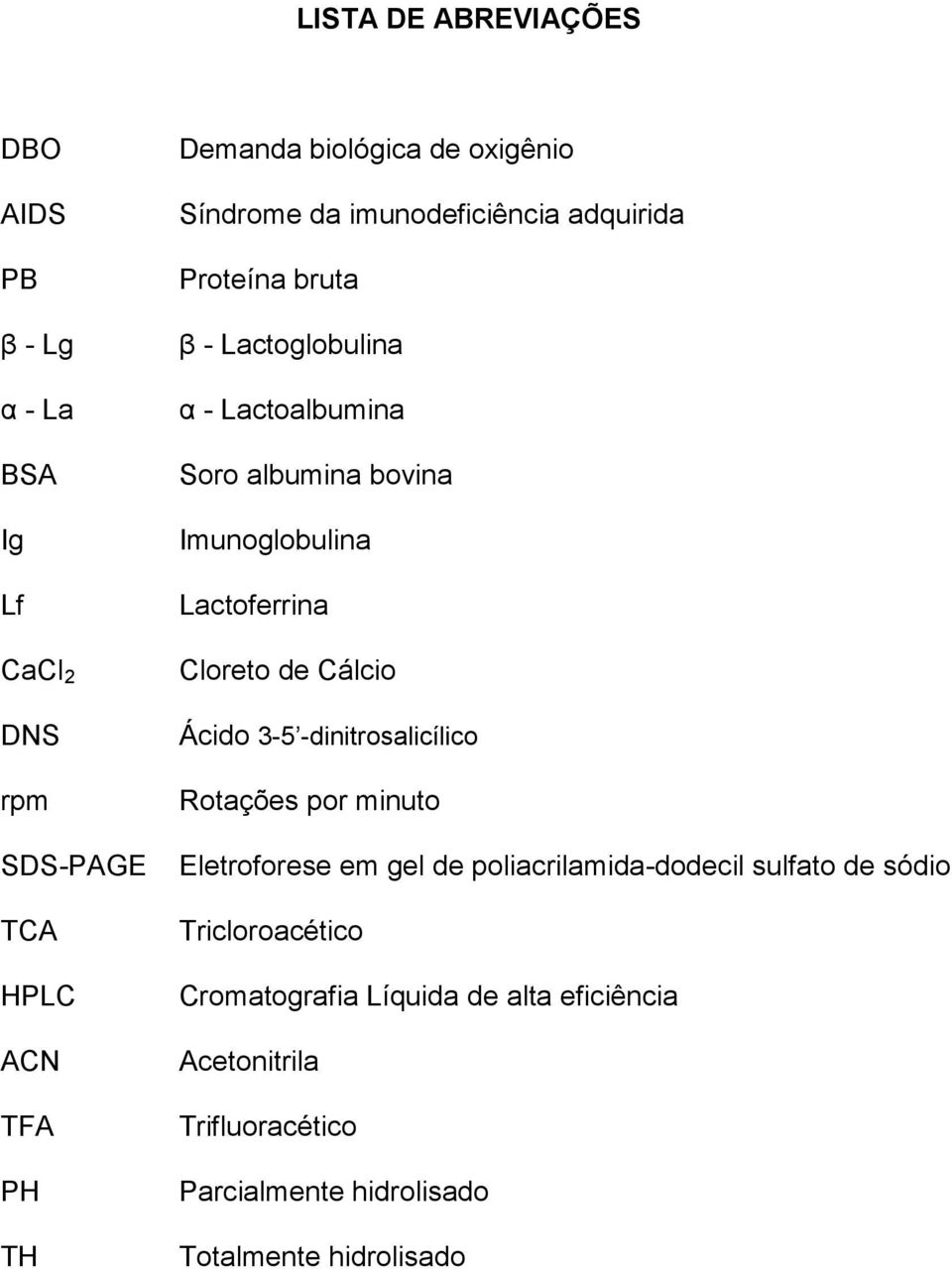 Lactoferrina Cloreto de Cálcio Ácido 3-5 -dinitrosalicílico Rotações por minuto Eletroforese em gel de poliacrilamida-dodecil sulfato