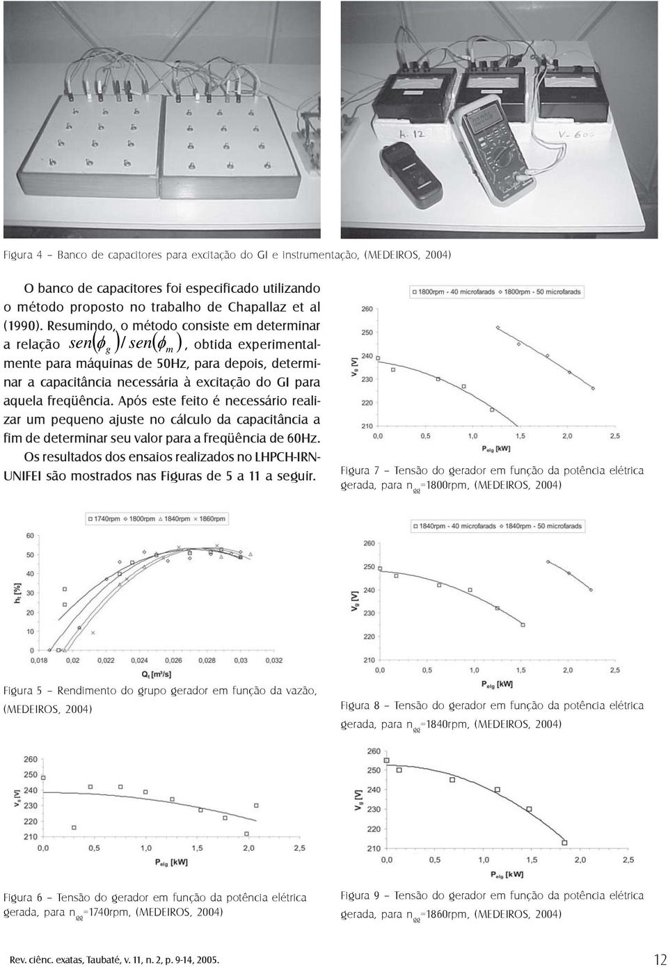 aquela freqüência. Após este feito é necessário realizar um pequeno ajuste no cálculo da capacitância a fim de determinar seu valor para a freqüência de 60Hz.