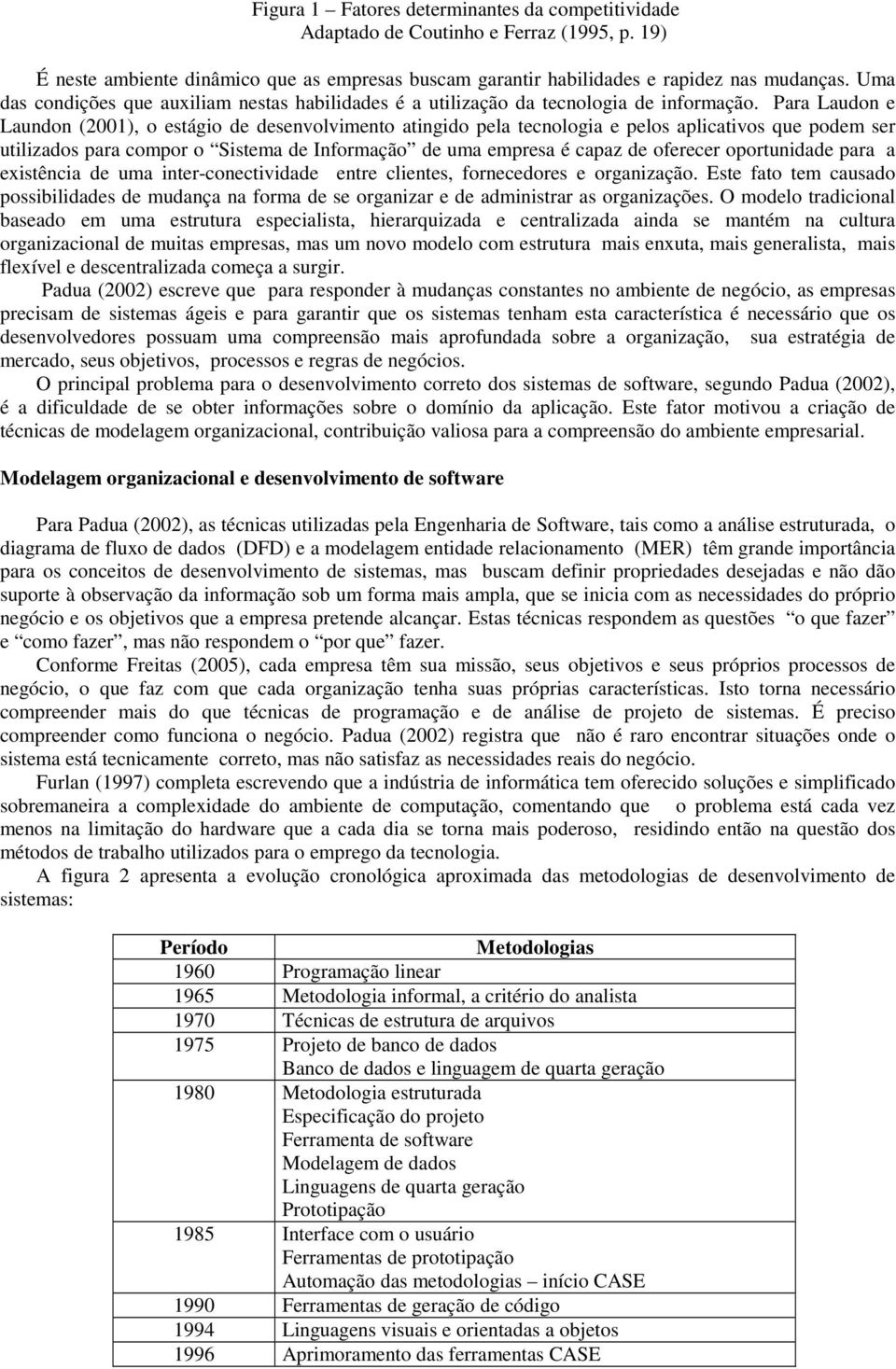 Para Laudon e Laundon (2001), o estágio de desenvolvimento atingido pela tecnologia e pelos aplicativos que podem ser utilizados para compor o Sistema de Informação de uma empresa é capaz de oferecer