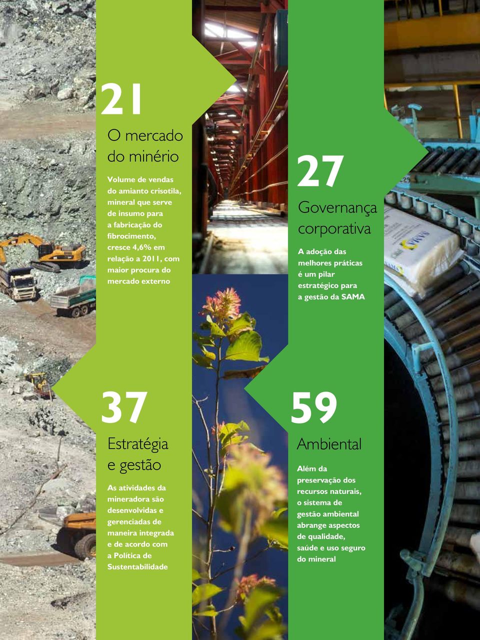 37 59 Estratégia e gestão As atividades da mineradora são desenvolvidas e gerenciadas de maneira integrada e de acordo com a Política de