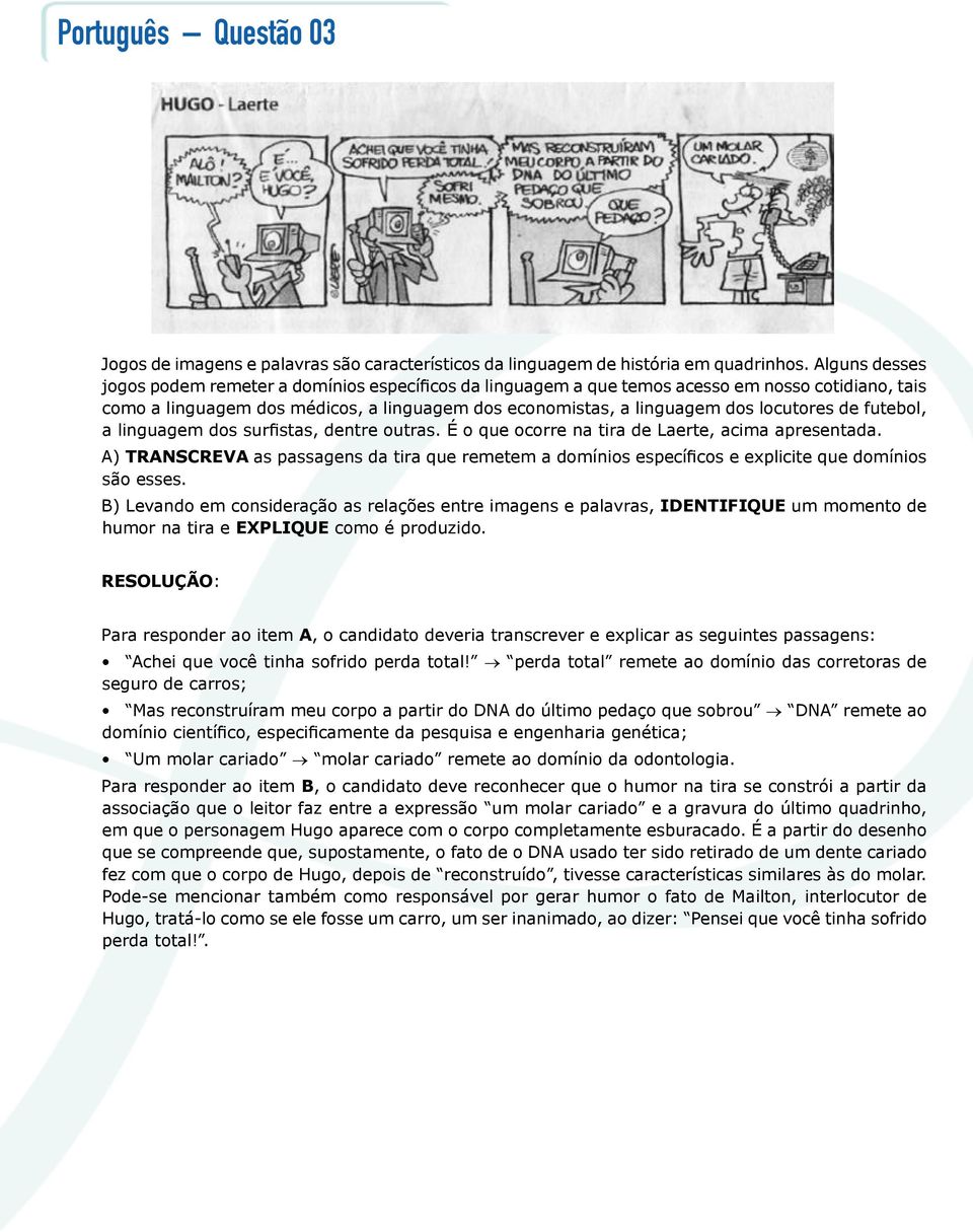 de futebol, a linguagem dos surfistas, dentre outras. É o que ocorre na tira de Laerte, acima apresentada.