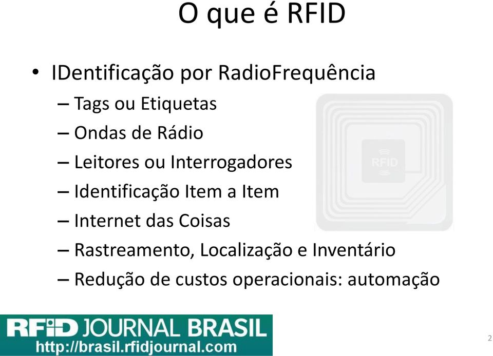 Identificação Item a Item Internet das Coisas