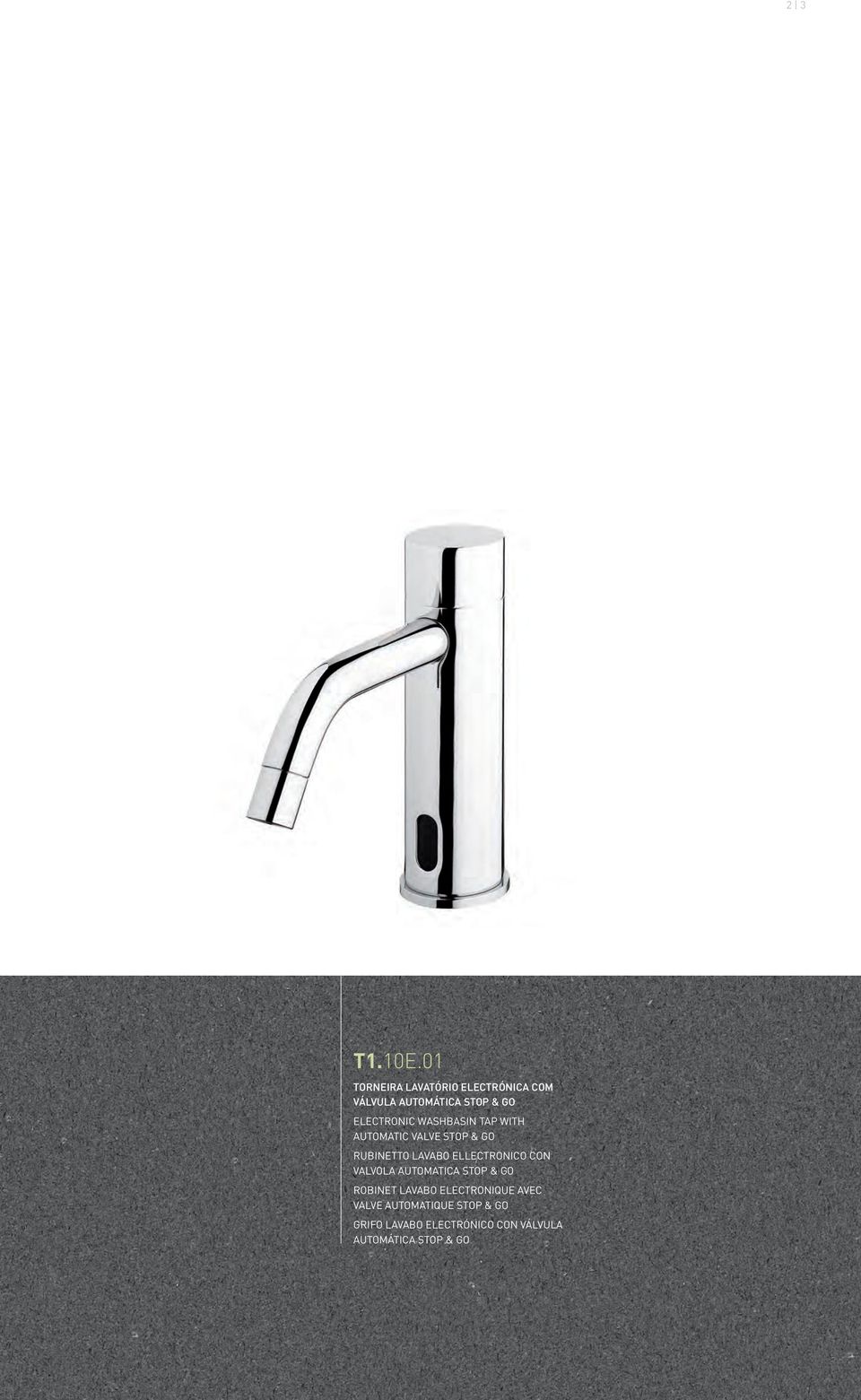 WASHBASIN TAP WITH AUTOMATIC VALVE STOP & GO RUBINETTO LAVABO ELLECTRONICO CON