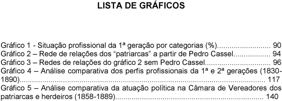 .. 94 Gráfico 3 Redes de relações do gráfico 2 sem Pedro Cassel.