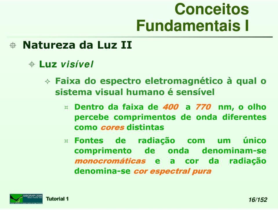 comprimentos de onda diferentes como cores distintas Fontes de radiação com um único